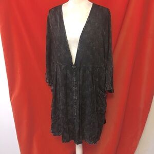 Chalet lightweight long jacket black tonal check large art to wear